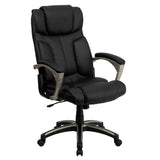 English Elm Commercial Grade High Back Folding LeatherSoft Executive Swivel Office Chair with Arms