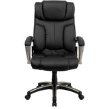 English Elm Commercial Grade High Back Folding LeatherSoft Executive Swivel Office Chair with Arms