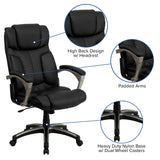 English Elm Commercial Grade High Back Folding LeatherSoft Executive Swivel Office Chair with Arms