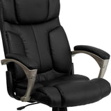 English Elm Commercial Grade High Back Folding LeatherSoft Executive Swivel Office Chair with Arms