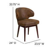 English Elm Commercial Grade Series Side Reception Chair with Walnut Legs