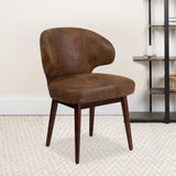 English Elm Commercial Grade Series Side Reception Chair with Walnut Legs