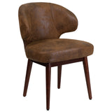 English Elm Commercial Grade Series Side Reception Chair with Walnut Legs