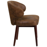 English Elm Commercial Grade Series Side Reception Chair with Walnut Legs