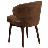 English Elm Commercial Grade Series Side Reception Chair with Walnut Legs