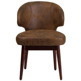 English Elm Commercial Grade Series Side Reception Chair with Walnut Legs