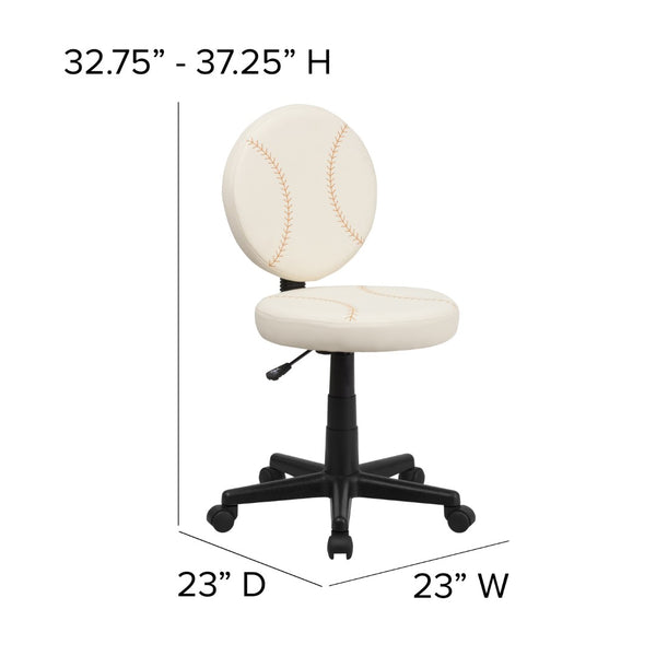 English Elm Commercial Grade Baseball Swivel Task Office Chair
