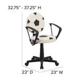 English Elm Commercial Grade Soccer Swivel Task Office Chair with Arms