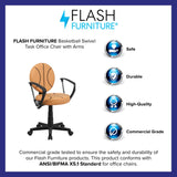 English Elm Commercial Grade Basketball Swivel Task Office Chair with Arms