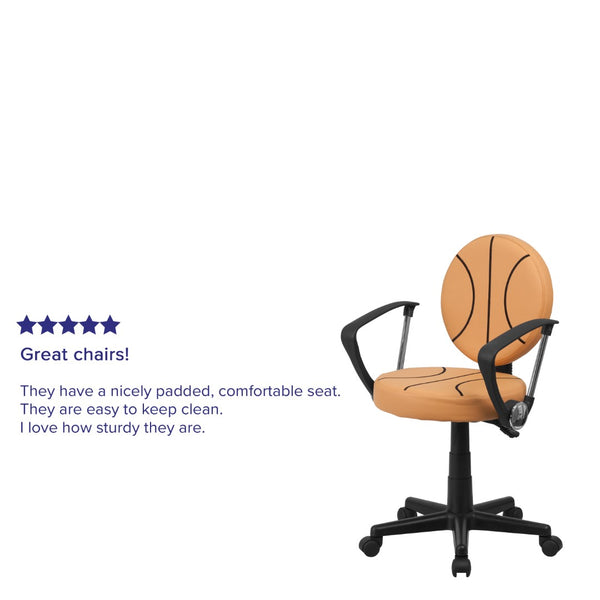 English Elm Commercial Grade Basketball Swivel Task Office Chair with Arms