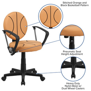 English Elm Commercial Grade Basketball Swivel Task Office Chair with Arms