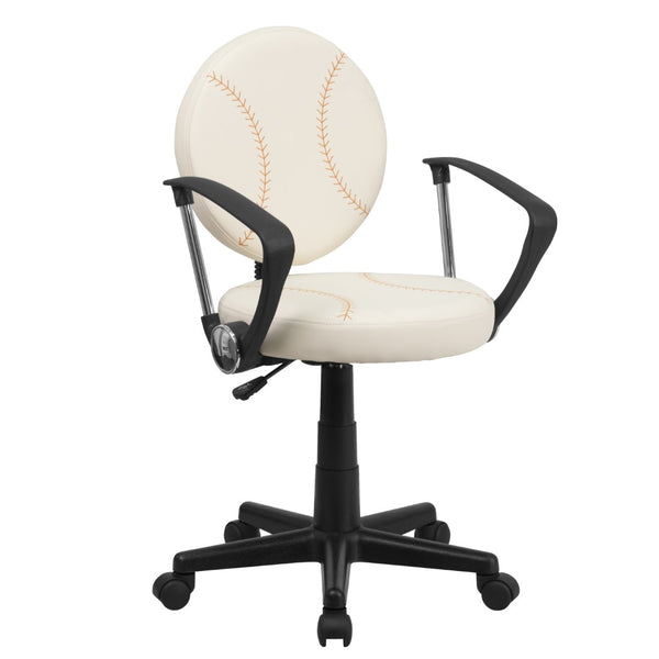 English Elm Commercial Grade Baseball Swivel Task Office Chair with Arms