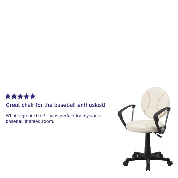 English Elm Commercial Grade Baseball Swivel Task Office Chair with Arms