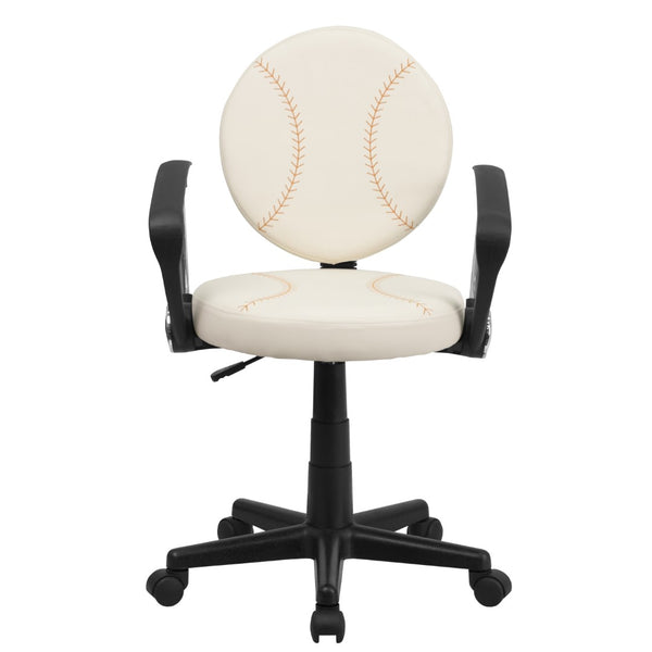 English Elm Commercial Grade Baseball Swivel Task Office Chair with Arms