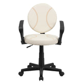 English Elm Commercial Grade Baseball Swivel Task Office Chair with Arms