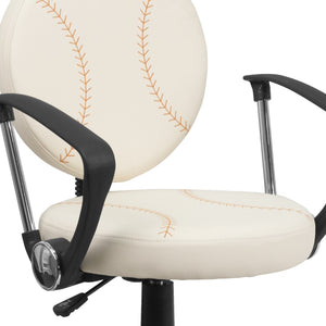 English Elm Commercial Grade Baseball Swivel Task Office Chair with Arms