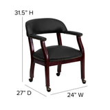 English Elm Commercial Grade Conference Chair with Accent Nail Trim and Casters