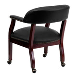 English Elm Commercial Grade Conference Chair with Accent Nail Trim and Casters