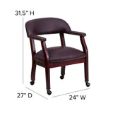 English Elm Commercial Grade Conference Chair with Accent Nail Trim and Casters