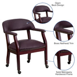 English Elm Commercial Grade Conference Chair with Accent Nail Trim and Casters