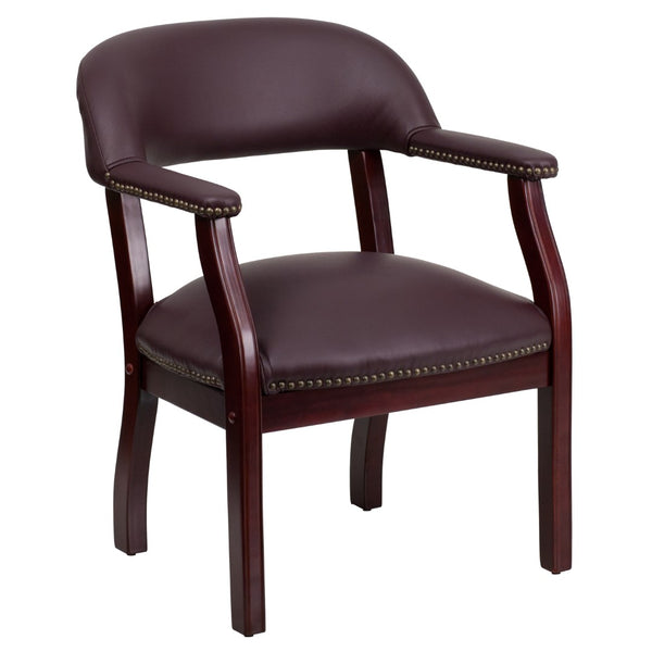 English Elm Commercial Grade Conference Chair with Accent Nail Trim