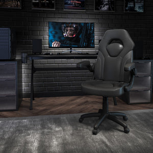 English Elm Commercial Grade Gaming Chair Racing Office Ergonomic Computer PC Adjustable Swivel Chair with Flip-up Arms, LeatherSoft