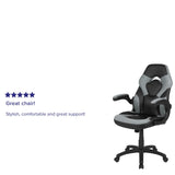 English Elm Commercial Grade Gaming Chair Racing Office Ergonomic Computer PC Adjustable Swivel Chair with Flip-up Arms, /Black LeatherSoft