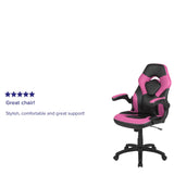 English Elm Commercial Grade Gaming Chair Racing Office Ergonomic Computer PC Adjustable Swivel Chair with Flip-up Arms, /Black LeatherSoft