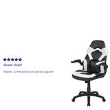 English Elm Commercial Grade Gaming Chair Racing Office Ergonomic Computer PC Adjustable Swivel Chair with Flip-up Arms, /Black LeatherSoft