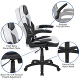 English Elm Commercial Grade Gaming Chair Racing Office Ergonomic Computer PC Adjustable Swivel Chair with Flip-up Arms, /Black LeatherSoft