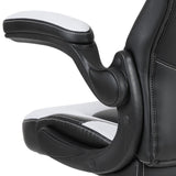 English Elm Commercial Grade Gaming Chair Racing Office Ergonomic Computer PC Adjustable Swivel Chair with Flip-up Arms, /Black LeatherSoft