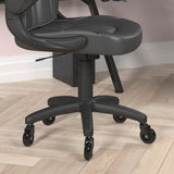 English Elm Commercial Grade Gaming Chair Racing Office Computer PC Adjustable Chair with Flip-up Arms and Transparent Roller Wheels, LeatherSoft