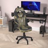 English Elm Commercial Grade Gaming Chair Racing Computer PC Adjustable Chair with Flip-up Arms and Transparent Roller Wheels, /Black LeatherSoft