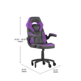 English Elm Commercial Grade Gaming Chair Racing Office Computer PC Adjustable Chair with Flip-up Arms and Transparent Roller Wheels, /Black LeatherSoft