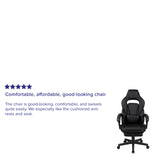 English Elm Commercial Grade Gaming Chair Racing Ergonomic Computer Chair with Fully Reclining Back/Arms, Slide-Out Footrest, Massaging Lumbar -