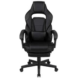 English Elm Commercial Grade Gaming Chair Racing Ergonomic Computer Chair with Fully Reclining Back/Arms, Slide-Out Footrest, Massaging Lumbar -