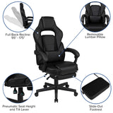 English Elm Commercial Grade Gaming Chair Racing Ergonomic Computer Chair with Fully Reclining Back/Arms, Slide-Out Footrest, Massaging Lumbar -