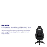 English Elm Commercial Grade Gaming Chair Racing Ergonomic Computer Chair with Fully Reclining Back/Arms, Slide-Out Footrest, Massaging Lumbar - /Gray