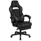 English Elm Commercial Grade Gaming Chair Racing Ergonomic Computer Chair with Fully Reclining Back/Arms, Slide-Out Footrest, Massaging Lumbar - /Gray