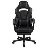 English Elm Commercial Grade Gaming Chair Racing Ergonomic Computer Chair with Fully Reclining Back/Arms, Slide-Out Footrest, Massaging Lumbar - /Gray