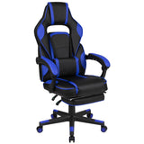 English Elm Commercial Grade Gaming Chair Racing Ergonomic Computer Chair with Fully Reclining Back/Arms, Slide-Out Footrest, Massaging Lumbar - Black/