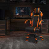 English Elm Commercial Grade Gaming Chair Racing Ergonomic Computer Chair with Fully Reclining Back/Arms, Slide-Out Footrest, Massaging Lumbar - Black/