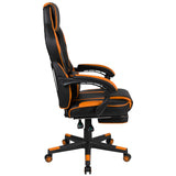 English Elm Commercial Grade Gaming Chair Racing Ergonomic Computer Chair with Fully Reclining Back/Arms, Slide-Out Footrest, Massaging Lumbar - Black/