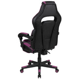 English Elm Commercial Grade Gaming Chair Racing Ergonomic Computer Chair with Fully Reclining Back/Arms, Slide-Out Footrest, Massaging Lumbar - Black/