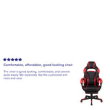 English Elm Commercial Grade Gaming Chair Racing Ergonomic Computer Chair with Fully Reclining Back/Arms, Slide-Out Footrest, Massaging Lumbar -