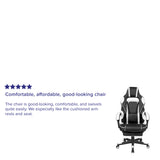 English Elm Commercial Grade Gaming Chair Racing Ergonomic Computer Chair with Fully Reclining Back/Arms, Slide-Out Footrest, Massaging Lumbar -