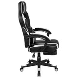 English Elm Commercial Grade Gaming Chair Racing Ergonomic Computer Chair with Fully Reclining Back/Arms, Slide-Out Footrest, Massaging Lumbar -