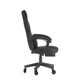 English Elm Commercial Grade Gaming Chair Racing Computer Chair with Fully Reclining Back/Arms and Transparent Roller Wheels, Slide-Out Footrest, -