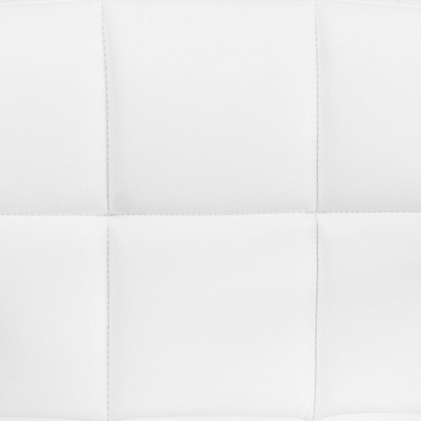 English Elm Contemporary Quilted Vinyl Adjustable Height Barstool with Arms and Chrome Base