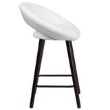 English Elm Series 24'' High Contemporary Cappuccino Wood Counter Height Stool in Vinyl